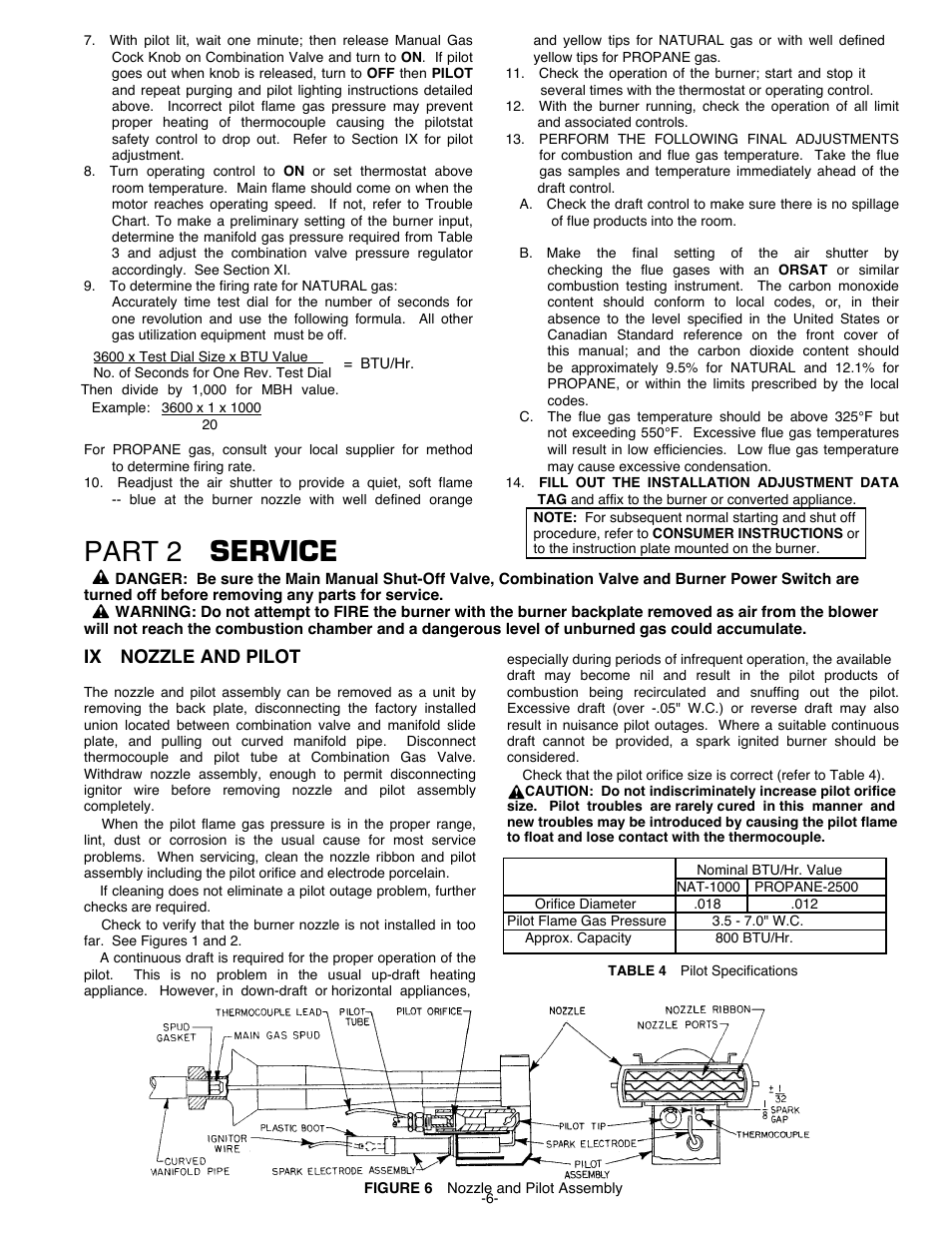 Part 2 service, Ix nozzle and pilot | Midco E20BP User Manual | Page 6 / 8