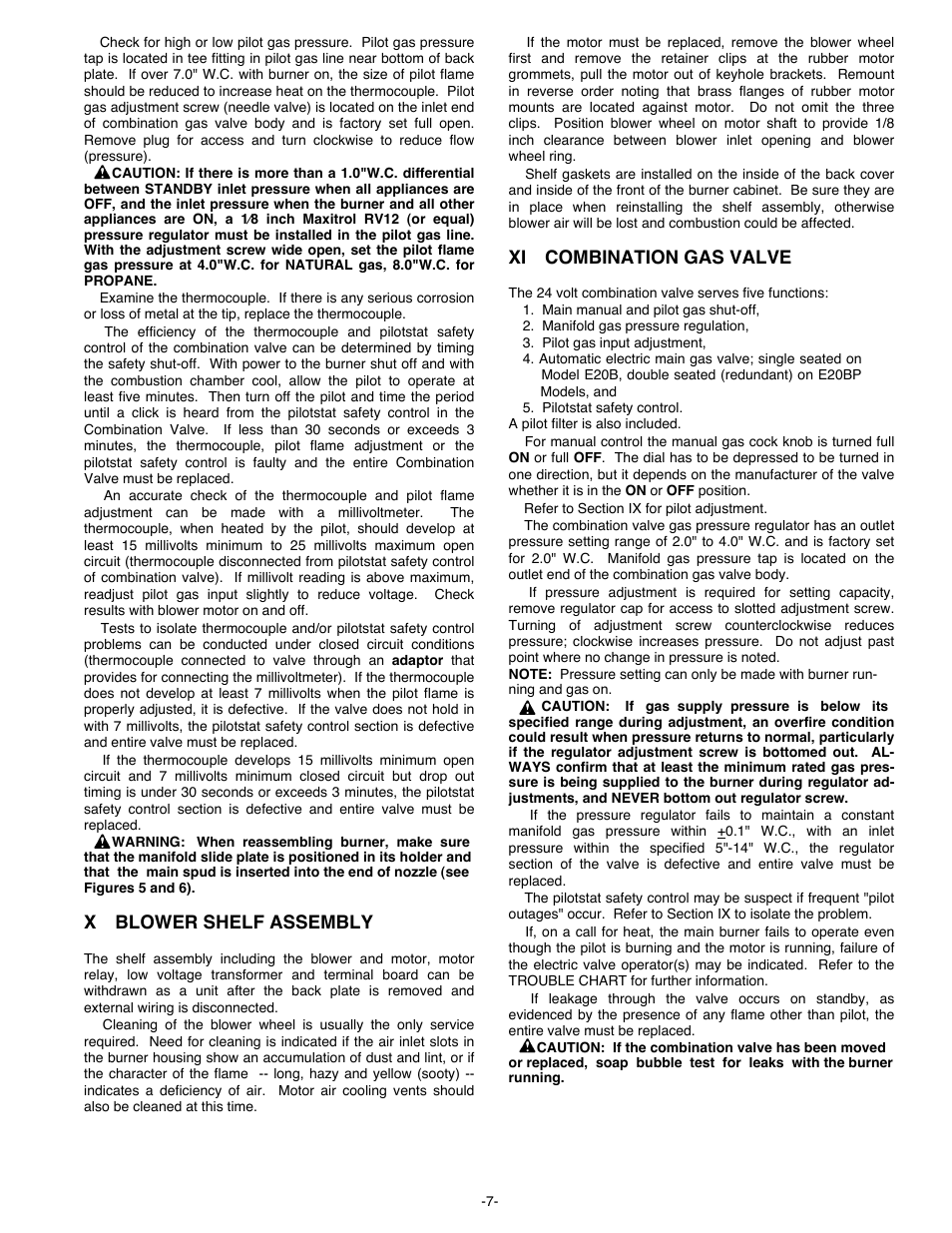 Xblower shelf assembly, Xi combination gas valve | Midco E20BP User Manual | Page 7 / 8