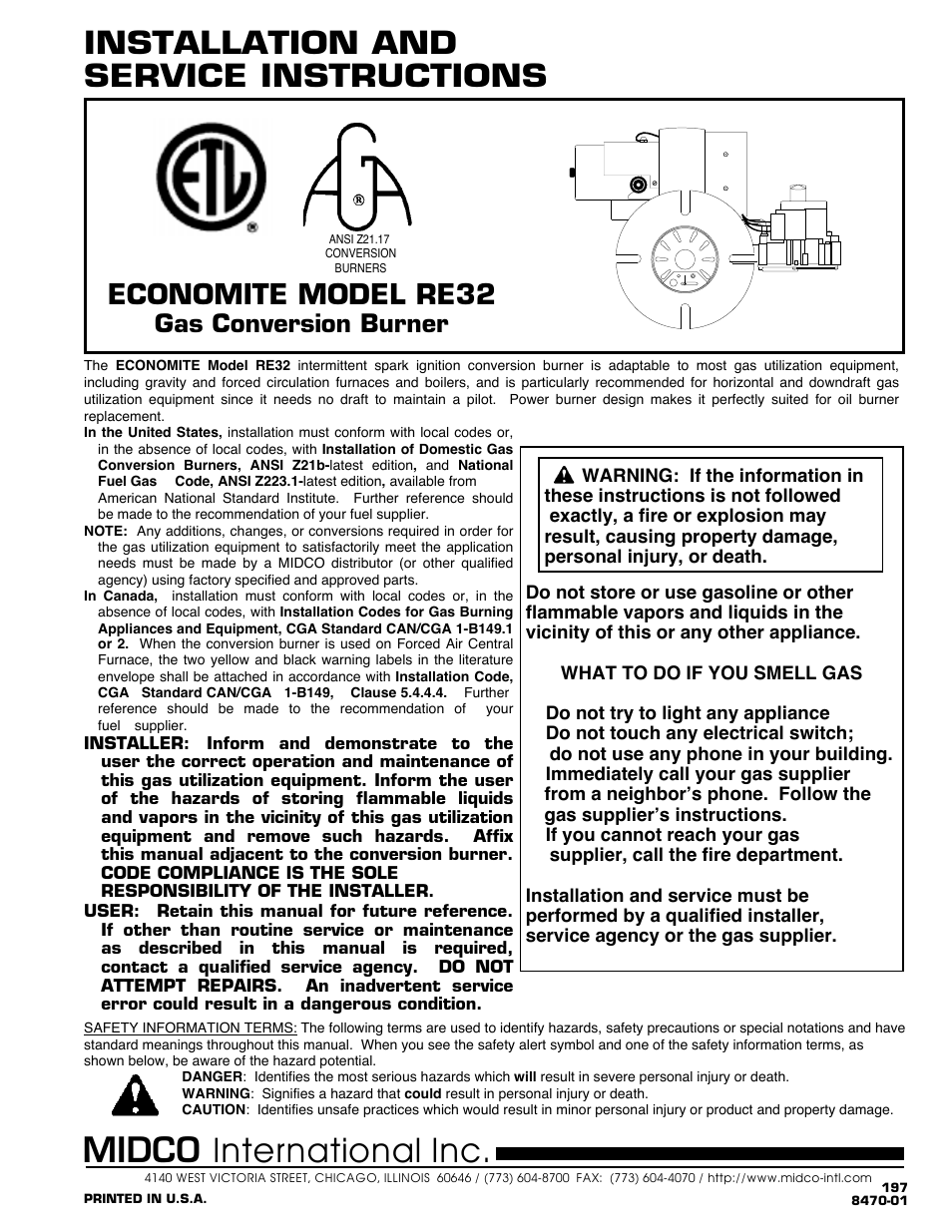 Midco RE32 User Manual | 8 pages