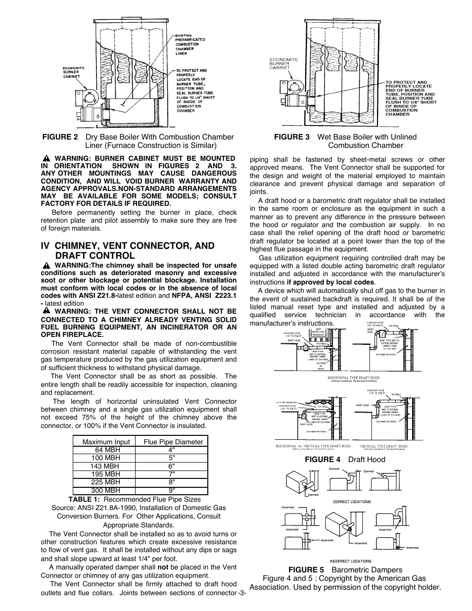 Iv chimney, vent connector, and draft control | Midco RE32 User Manual | Page 3 / 8