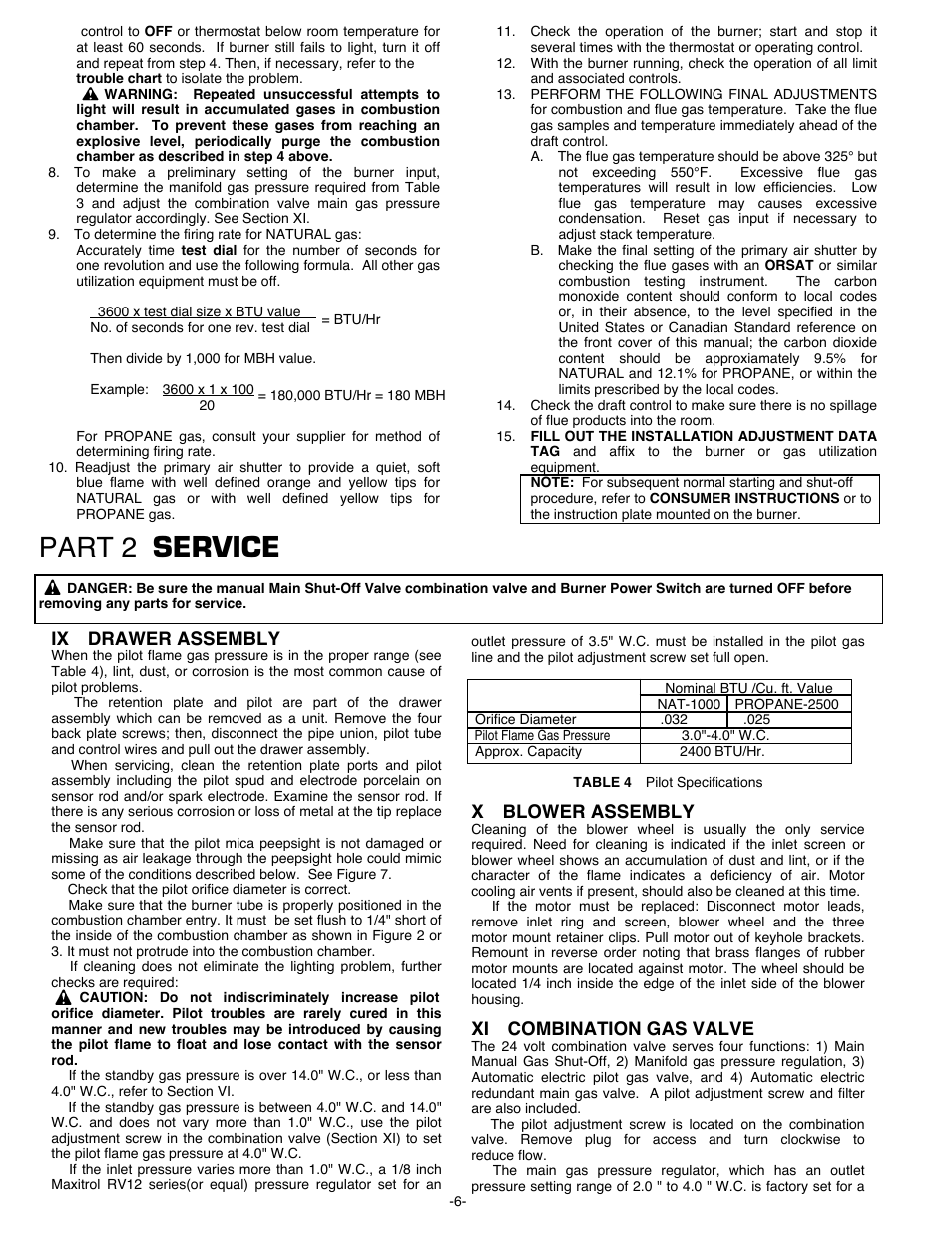 Part 2 service, Xblower assembly, Xi combination gas valve | Ix drawer assembly | Midco RE32 User Manual | Page 6 / 8