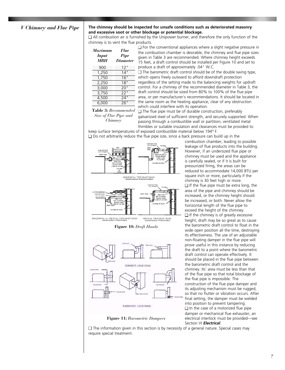 V chimney and flue pipe | Midco Unipower A-Series User Manual | Page 7 / 12