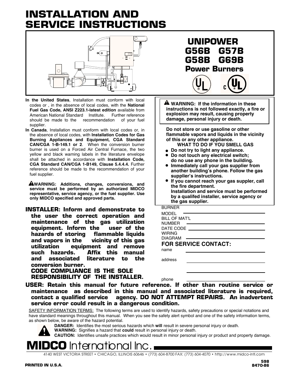 Midco G69B User Manual | 12 pages