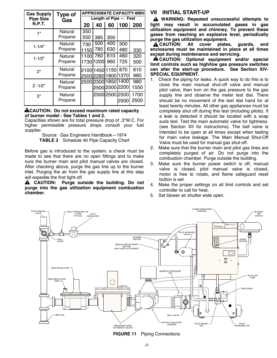 Type of gas, Vii initial start-up | Midco G69B User Manual | Page 7 / 12