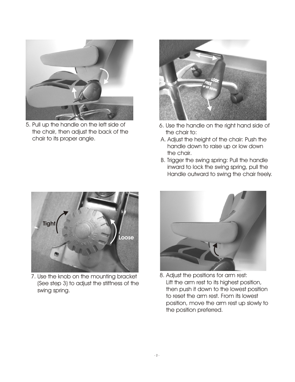 On the Edge Marketing RACING OFFICE CHAIR User Manual | Page 2 / 2