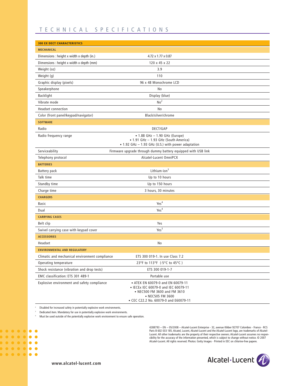 Alcatel-Lucent 300 Ex User Manual | Page 2 / 2