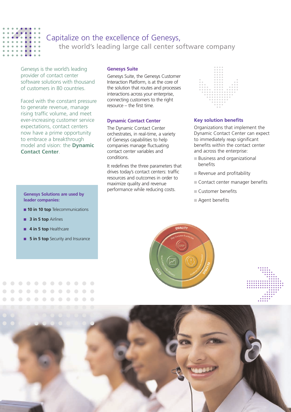 Capitalize on the excellence of genesys | Alcatel-Lucent OmniGenesys User Manual | Page 2 / 8