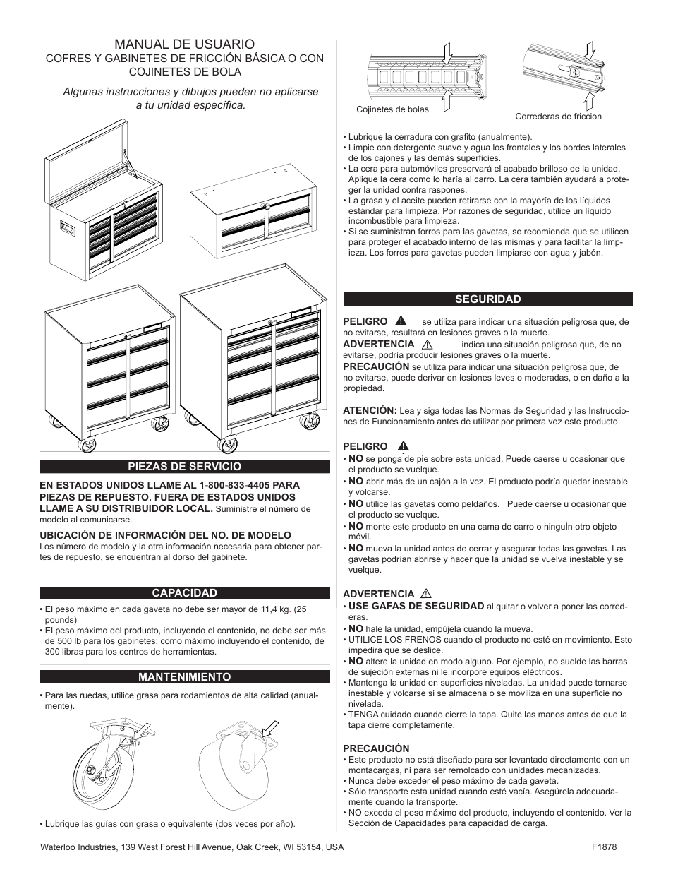 Manual de usuario | Waterloo F1878 User Manual | Page 5 / 16