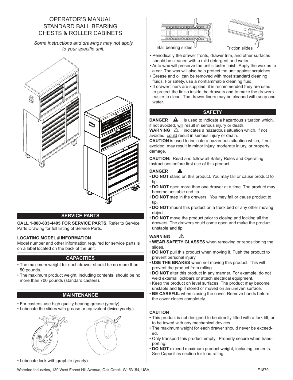 Waterloo F1879 User Manual | 20 pages