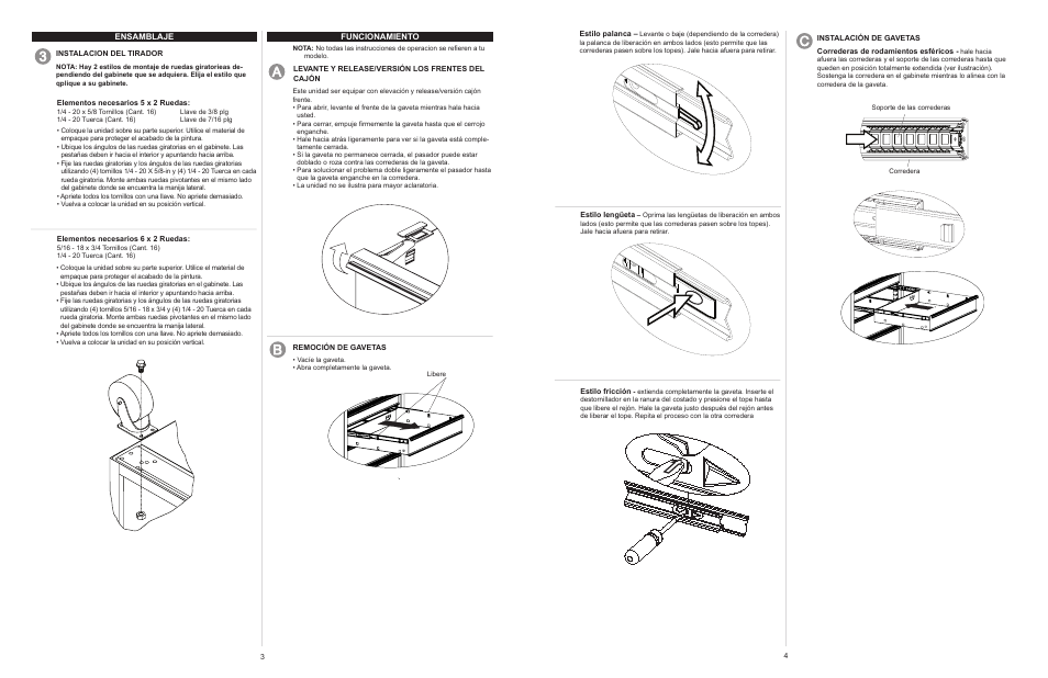 Funcionamiento ensamblaje | Waterloo F1880 User Manual | Page 5 / 11