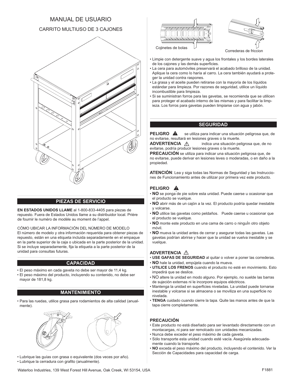 Manual de usuario | Waterloo F1881 User Manual | Page 7 / 24