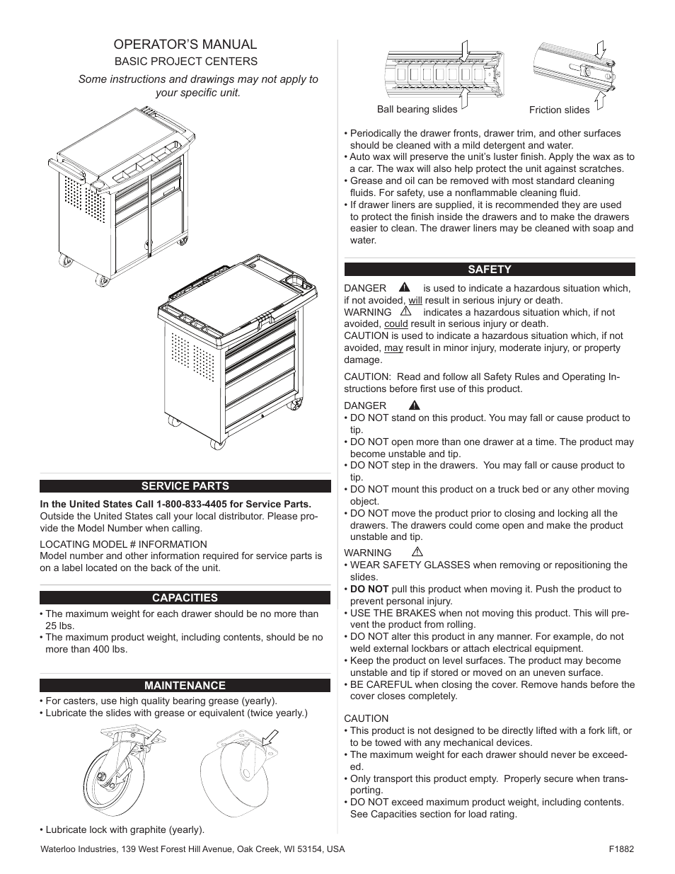 Waterloo F1882 User Manual | 20 pages