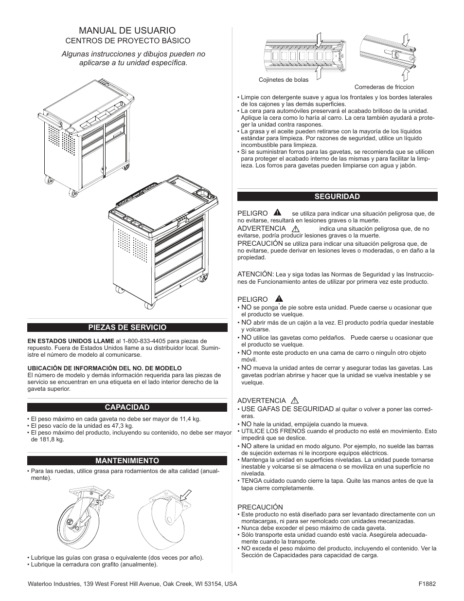 Manual de usuario | Waterloo F1882 User Manual | Page 6 / 20