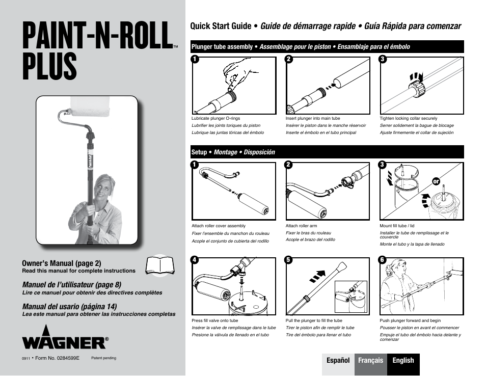 Wagner Paint-N-Roll Plus User Manual | 8 pages