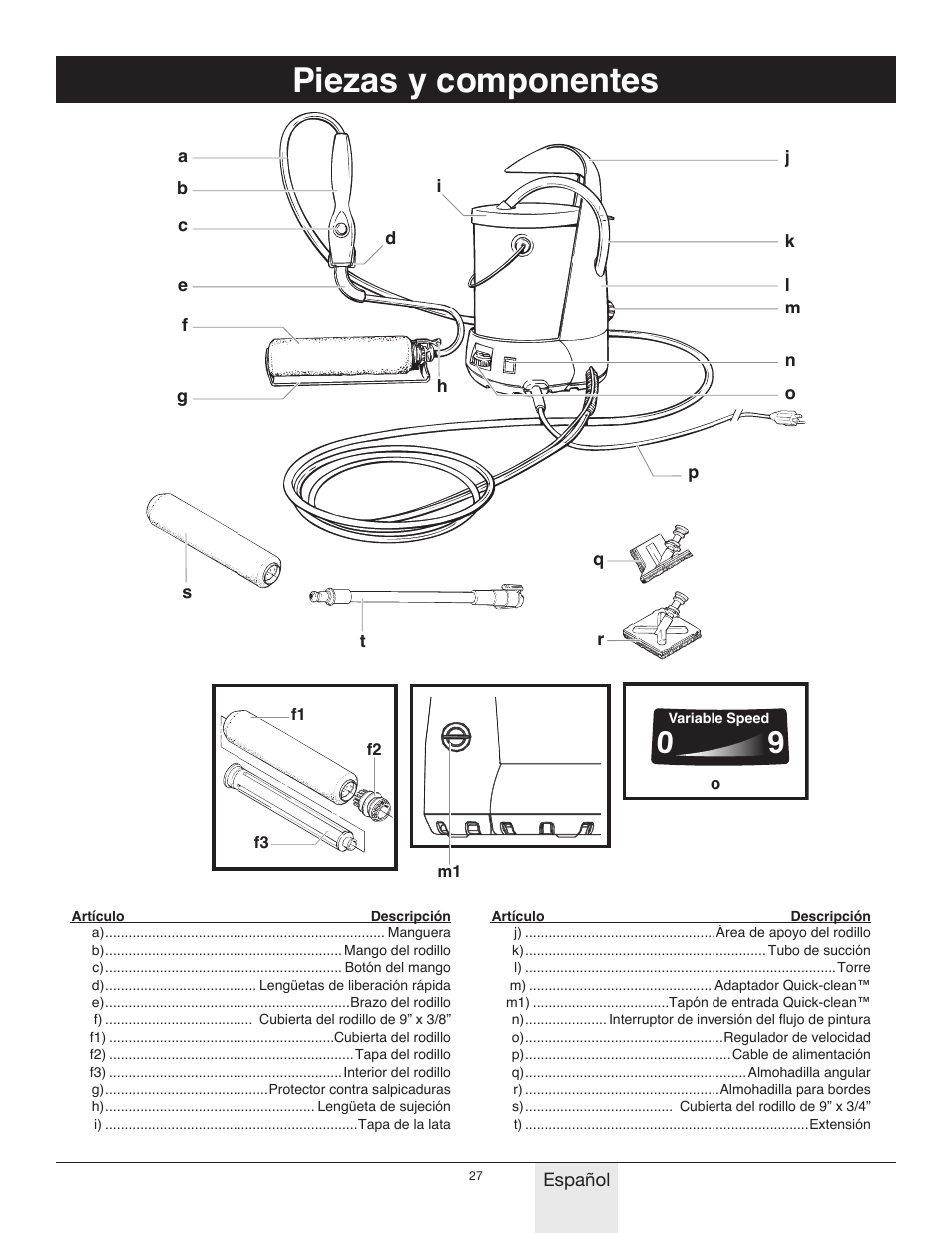 Piezas y componentes | Wagner Power_Roller_Max User Manual | Page 27 / 40