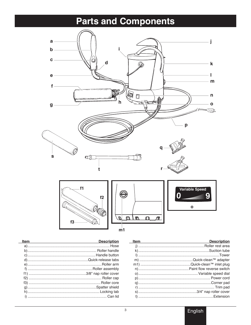 Parts and components | Wagner Power_Roller_Max User Manual | Page 3 / 40