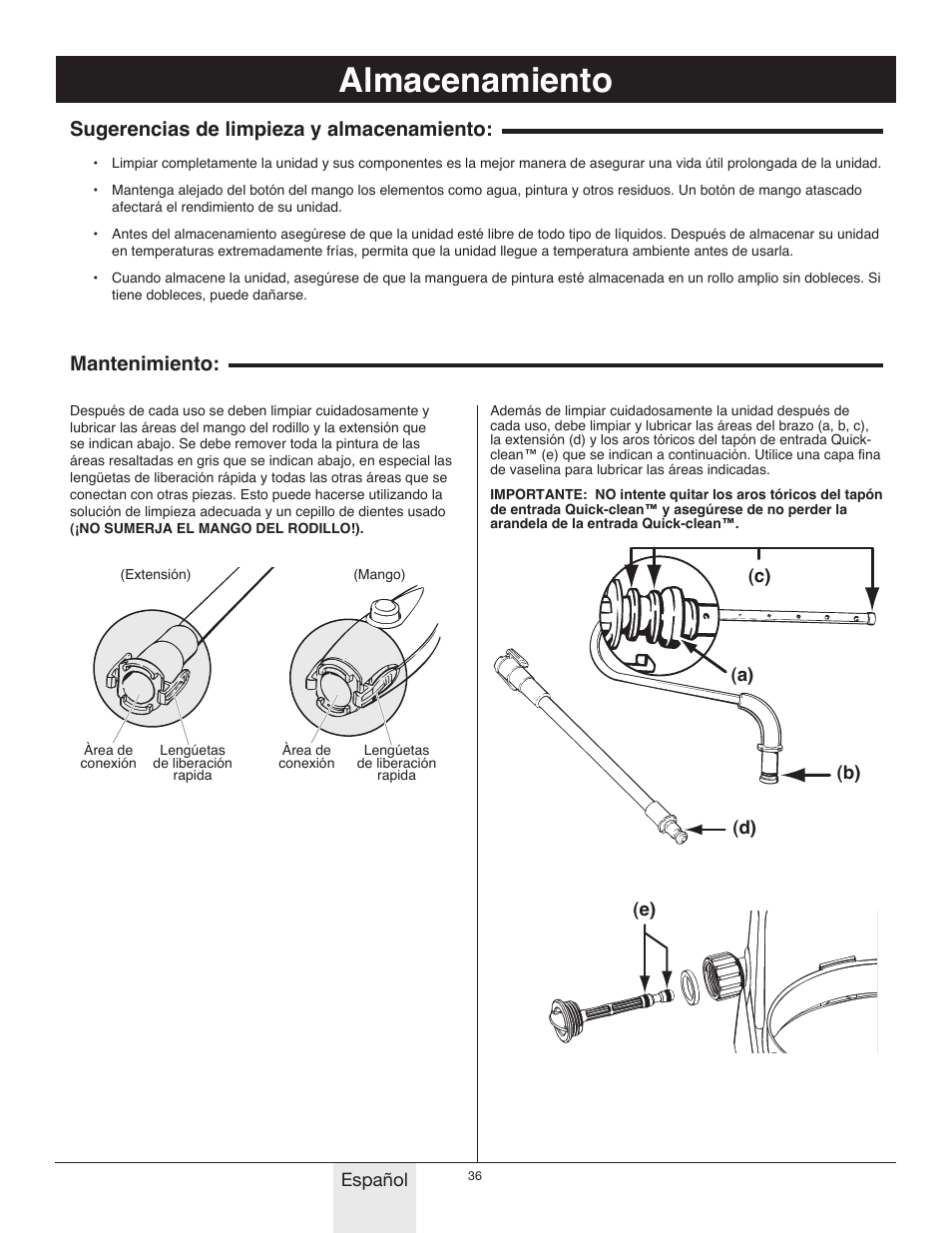 Almacenamiento | Wagner Power_Roller_Max User Manual | Page 36 / 40