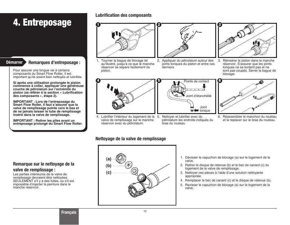 Entreposage, Remarques d’entreposage | Wagner SMART Flow Roller User Manual | Page 12 / 20