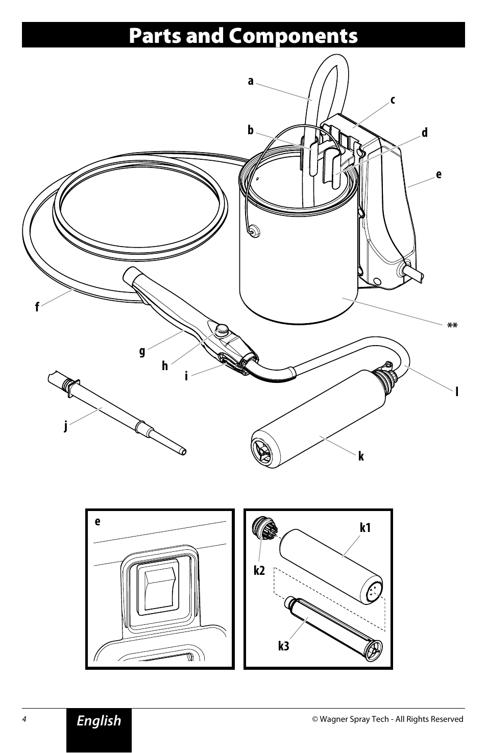 Parts and components | Wagner SMART SideKick Roller User Manual | Page 4 / 16