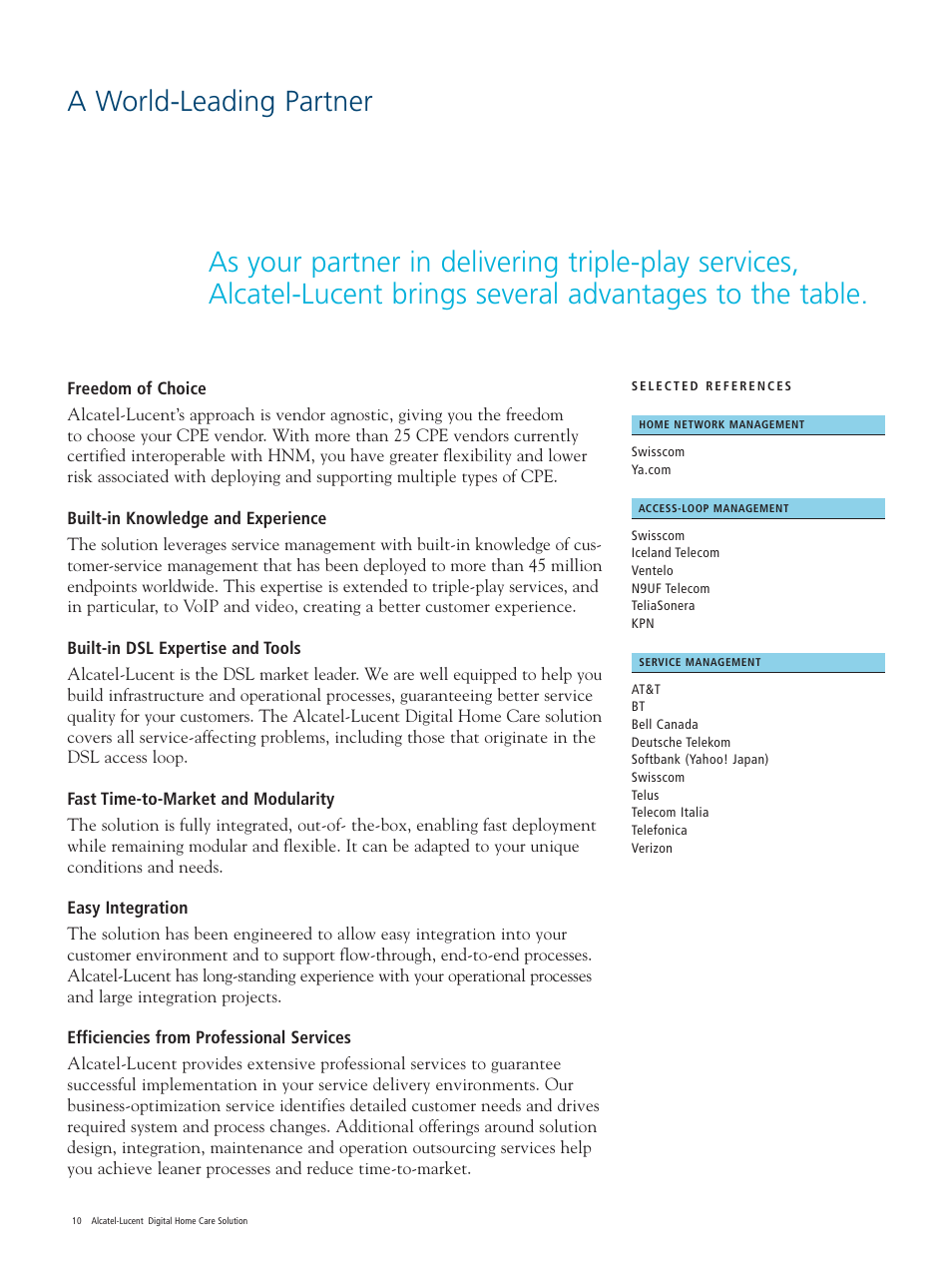 Alcatel-Lucent Digital Home Care Solution User Manual | Page 10 / 12