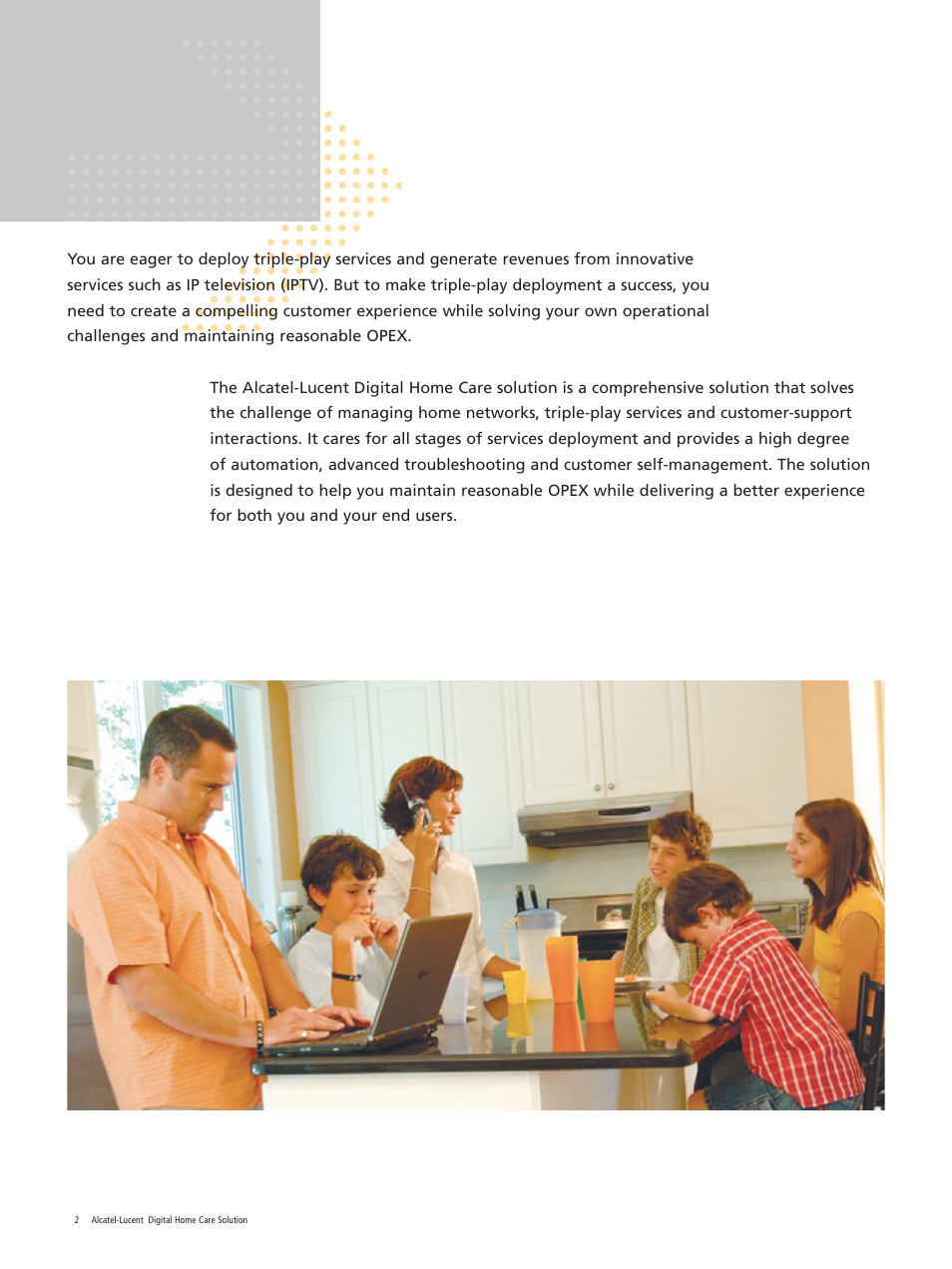 Alcatel-Lucent Digital Home Care Solution User Manual | Page 2 / 12