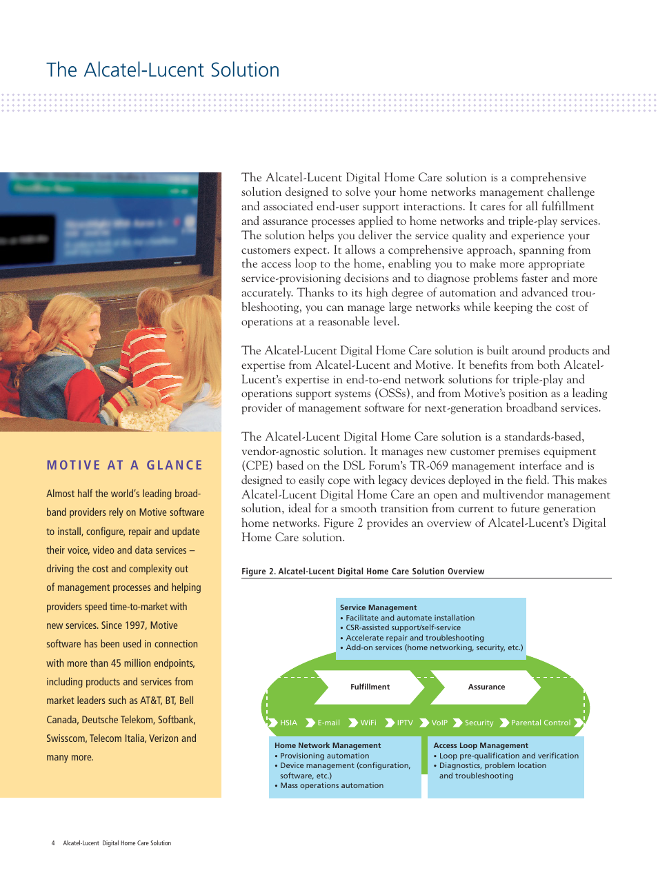 The alcatel-lucent solution | Alcatel-Lucent Digital Home Care Solution User Manual | Page 4 / 12
