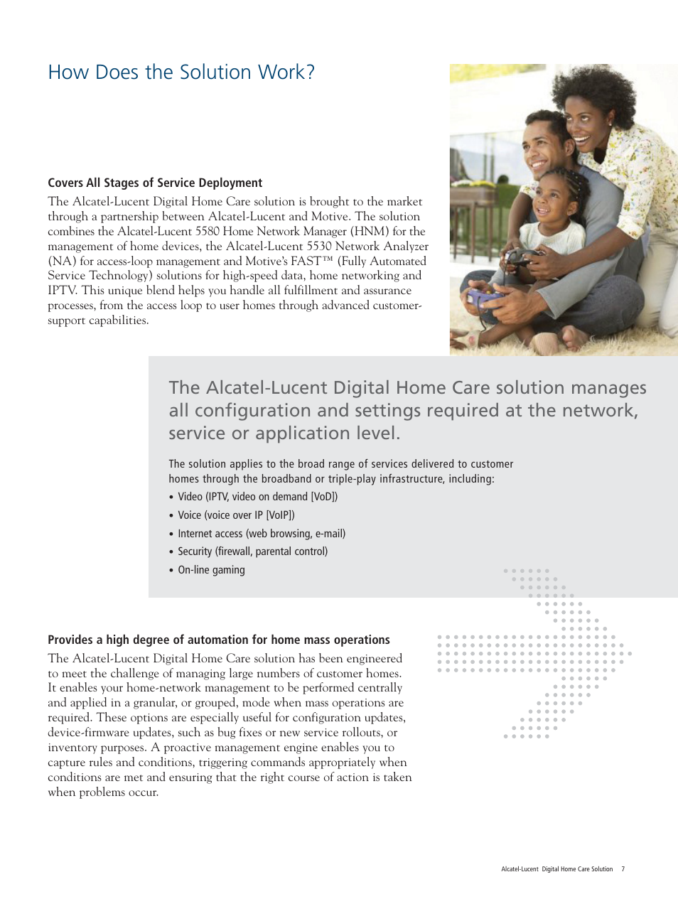 How does the solution work | Alcatel-Lucent Digital Home Care Solution User Manual | Page 7 / 12