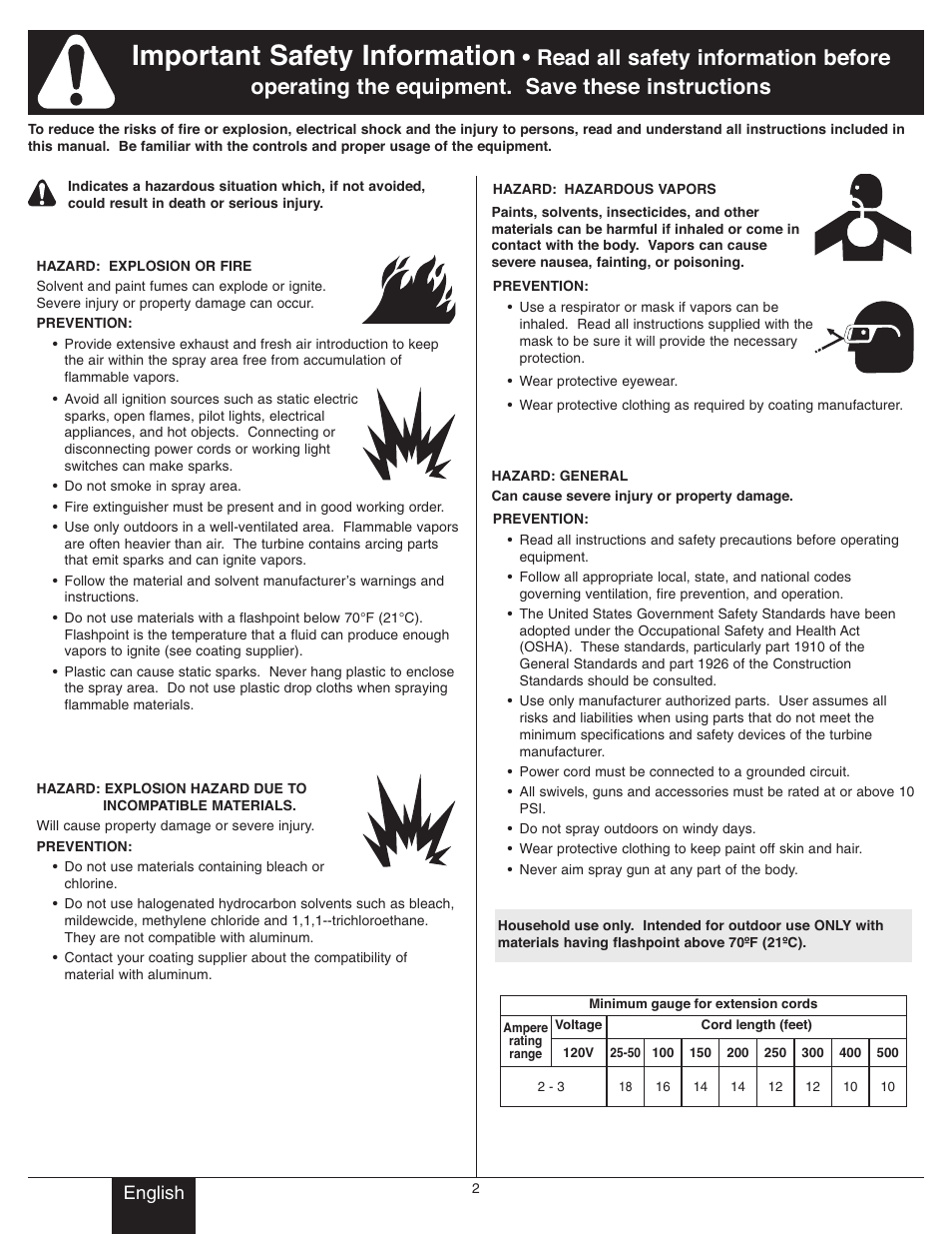 Safety information 1, Safety information -3, Important safety information | English | Wagner Control Spray User Manual | Page 2 / 10