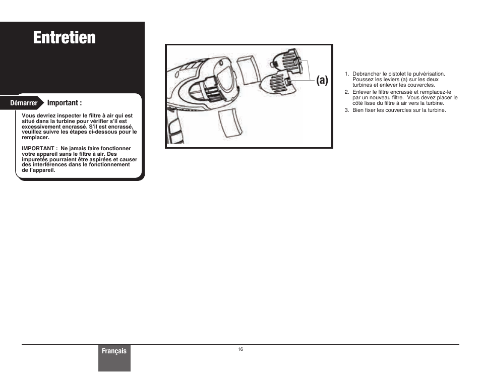 Entretien | Wagner Control Spray Double Duty User Manual | Page 16 / 28