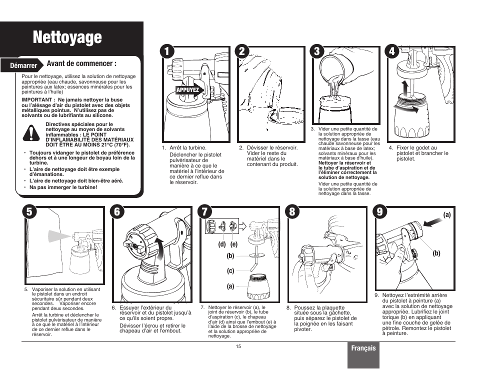 Nettoyage, Avant de commencer | Wagner Control Spray Max User Manual | Page 15 / 28