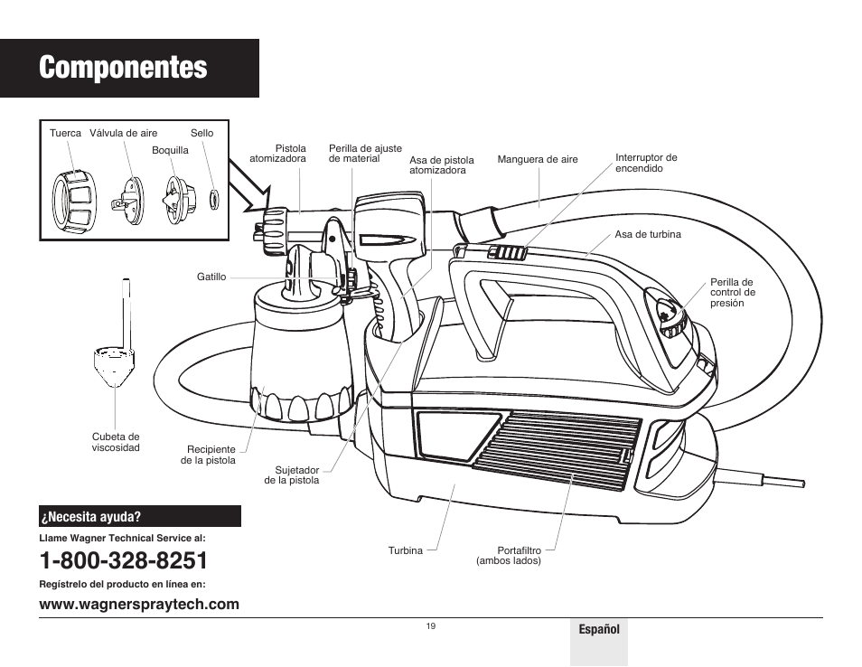Componentes | Wagner Control Spray Max User Manual | Page 19 / 28