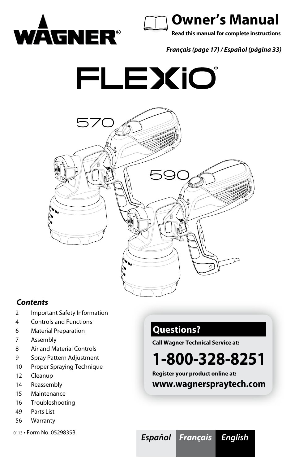 Wagner FLEXiO 590 Sprayer User Manual | 21 pages