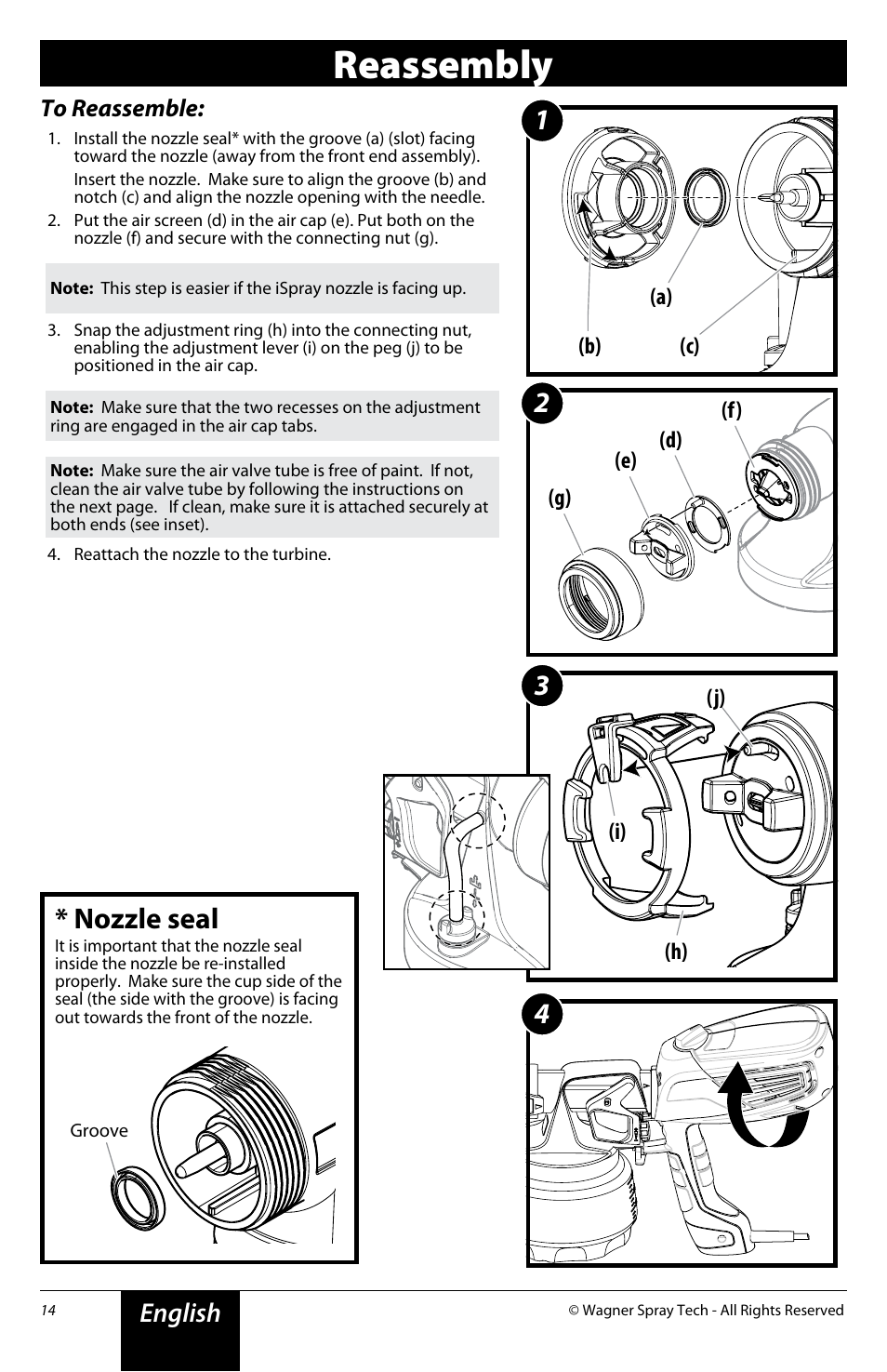 Reassembly, 31 * nozzle seal, English | Wagner FLEXiO 590 Sprayer User Manual | Page 14 / 21