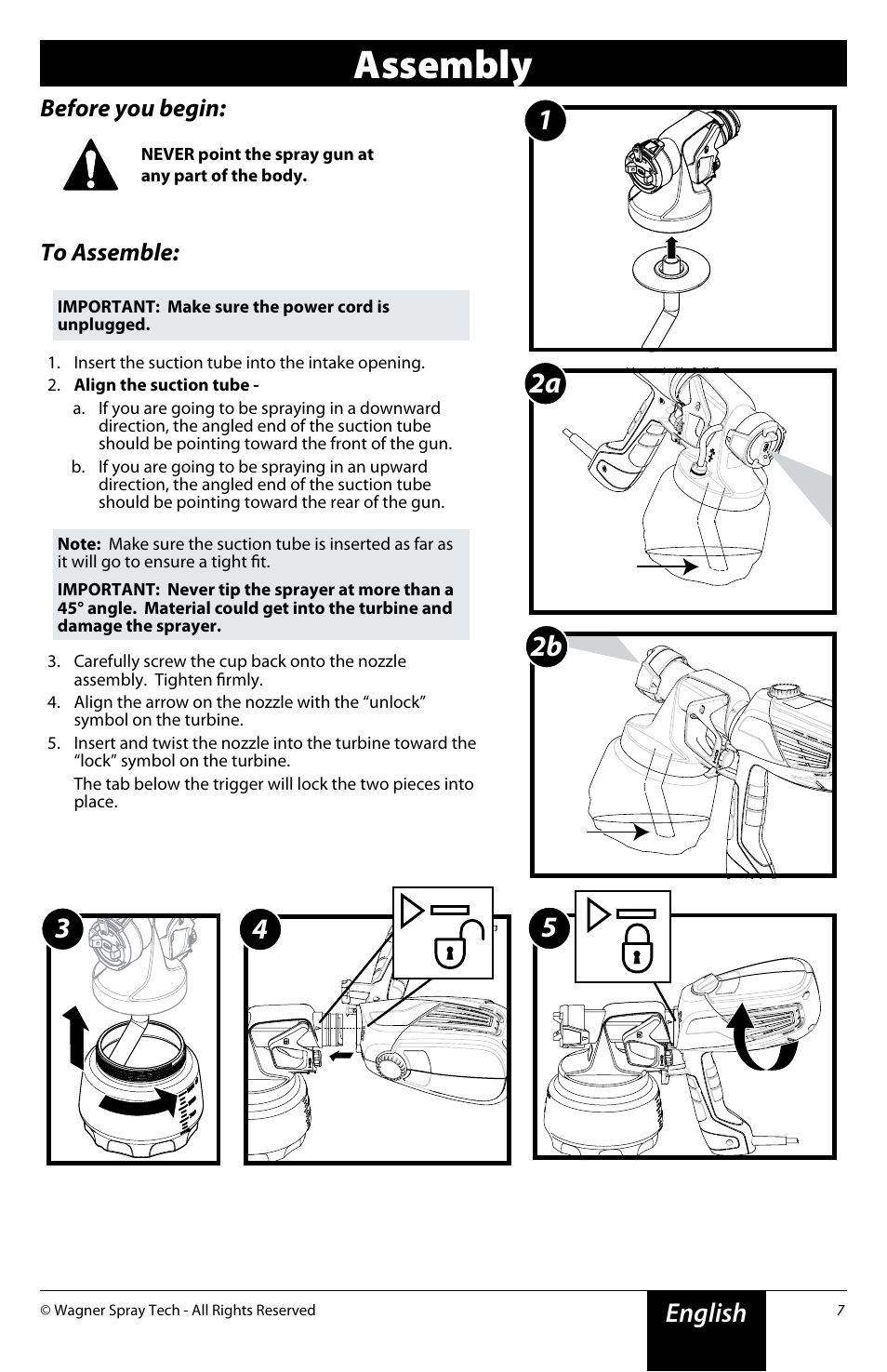 Assembly, English, Before you begin | Wagner FLEXiO 590 Sprayer User Manual | Page 7 / 21