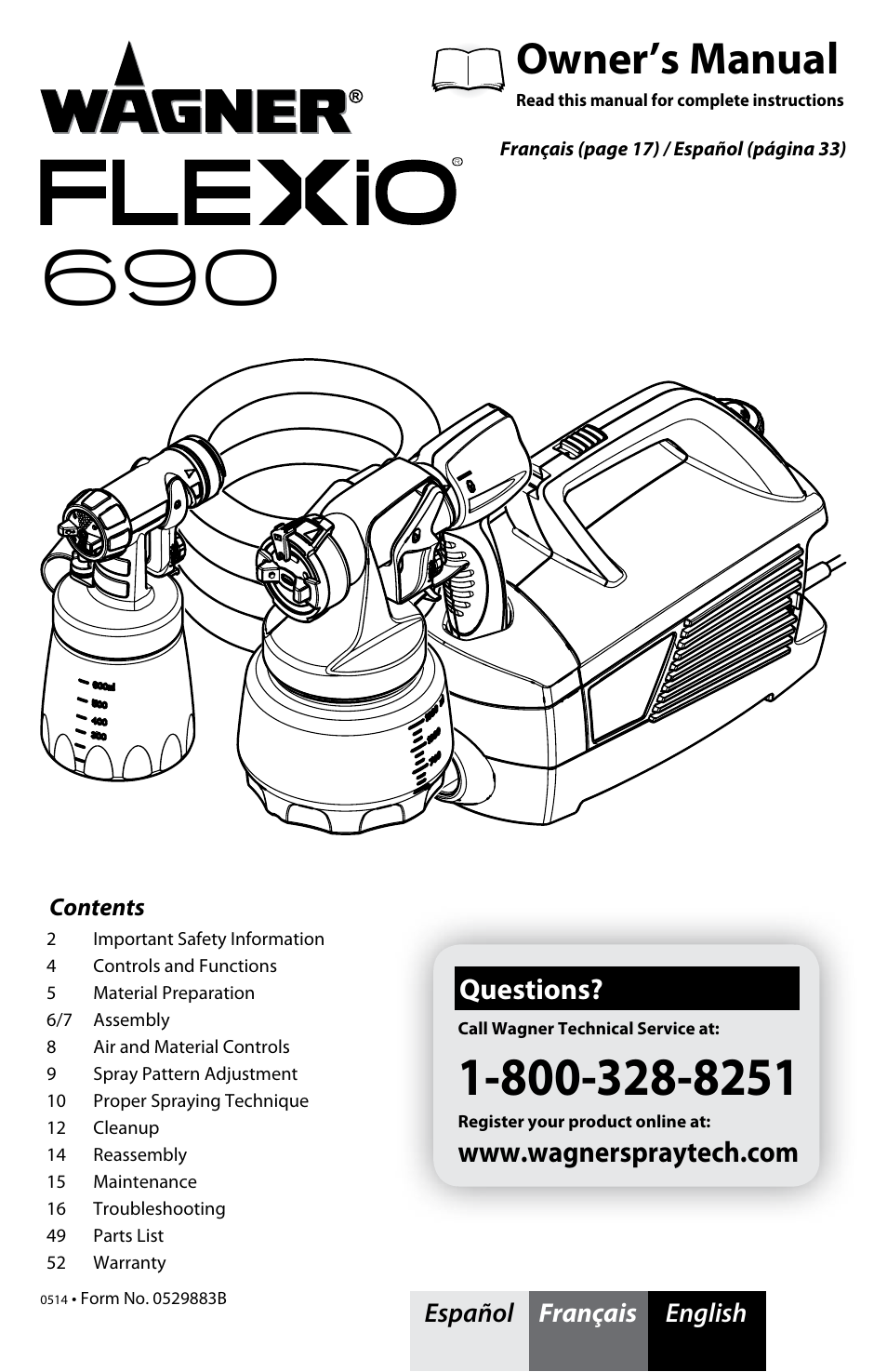 Wagner Flexio 690 Sprayer User Manual | 20 pages