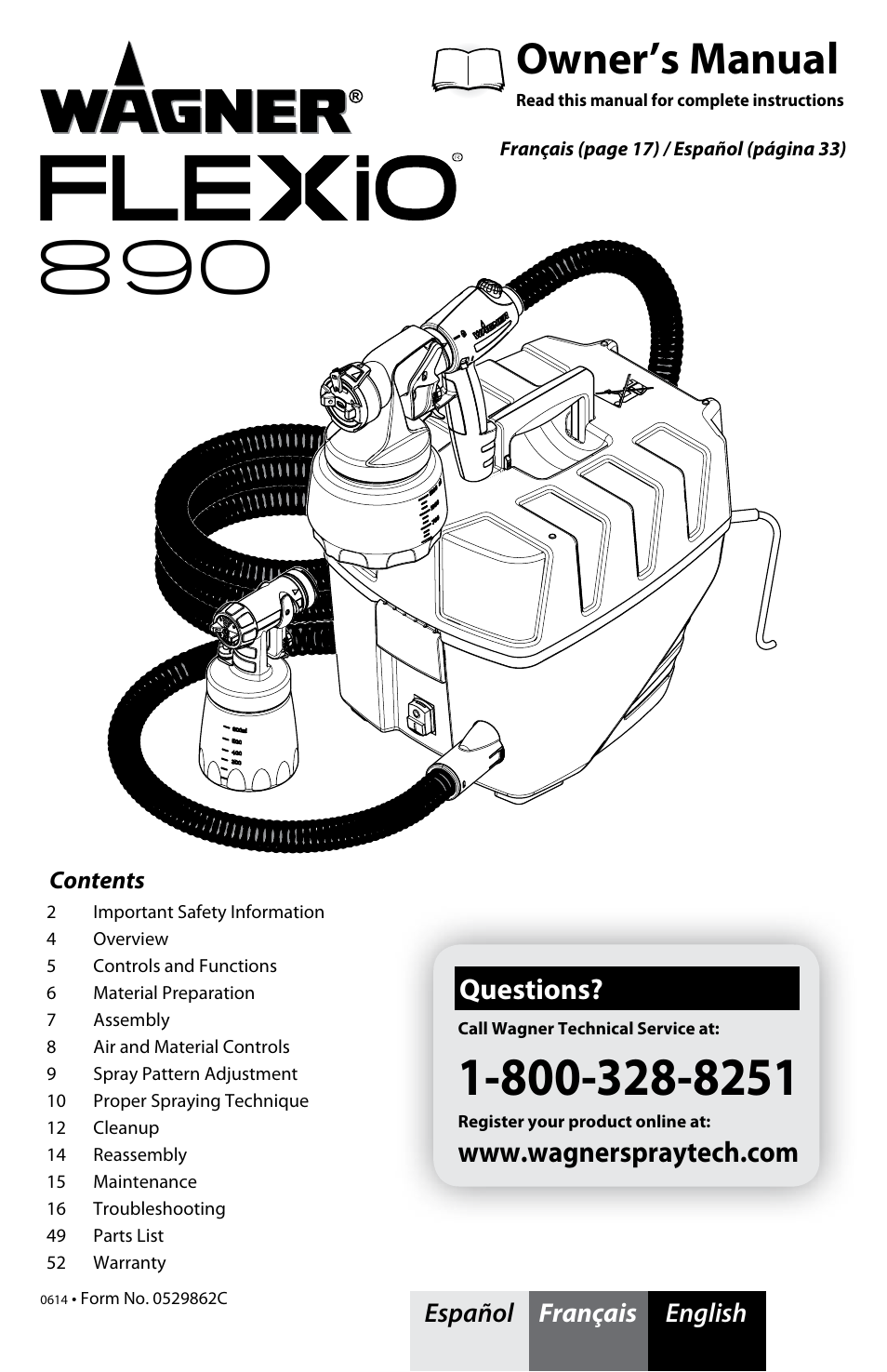 Wagner Flexio 890 Sprayer User Manual | 20 pages