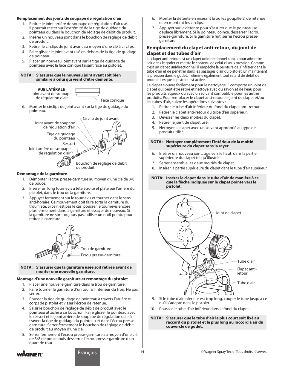 Français | Wagner HVLP Conversion Gun User Manual | Page 14 / 28