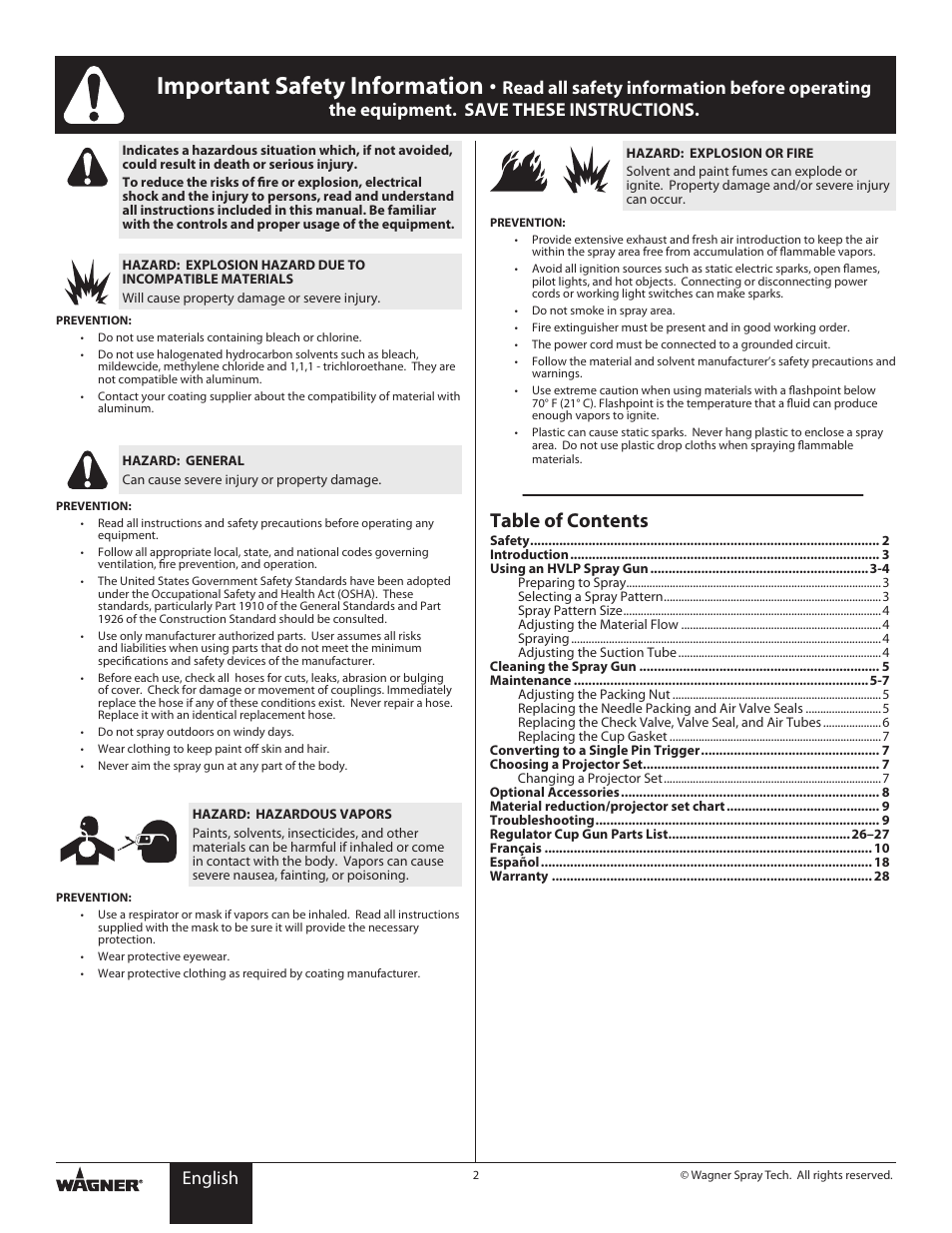 Wagner HVLP Conversion Gun User Manual | Page 2 / 28