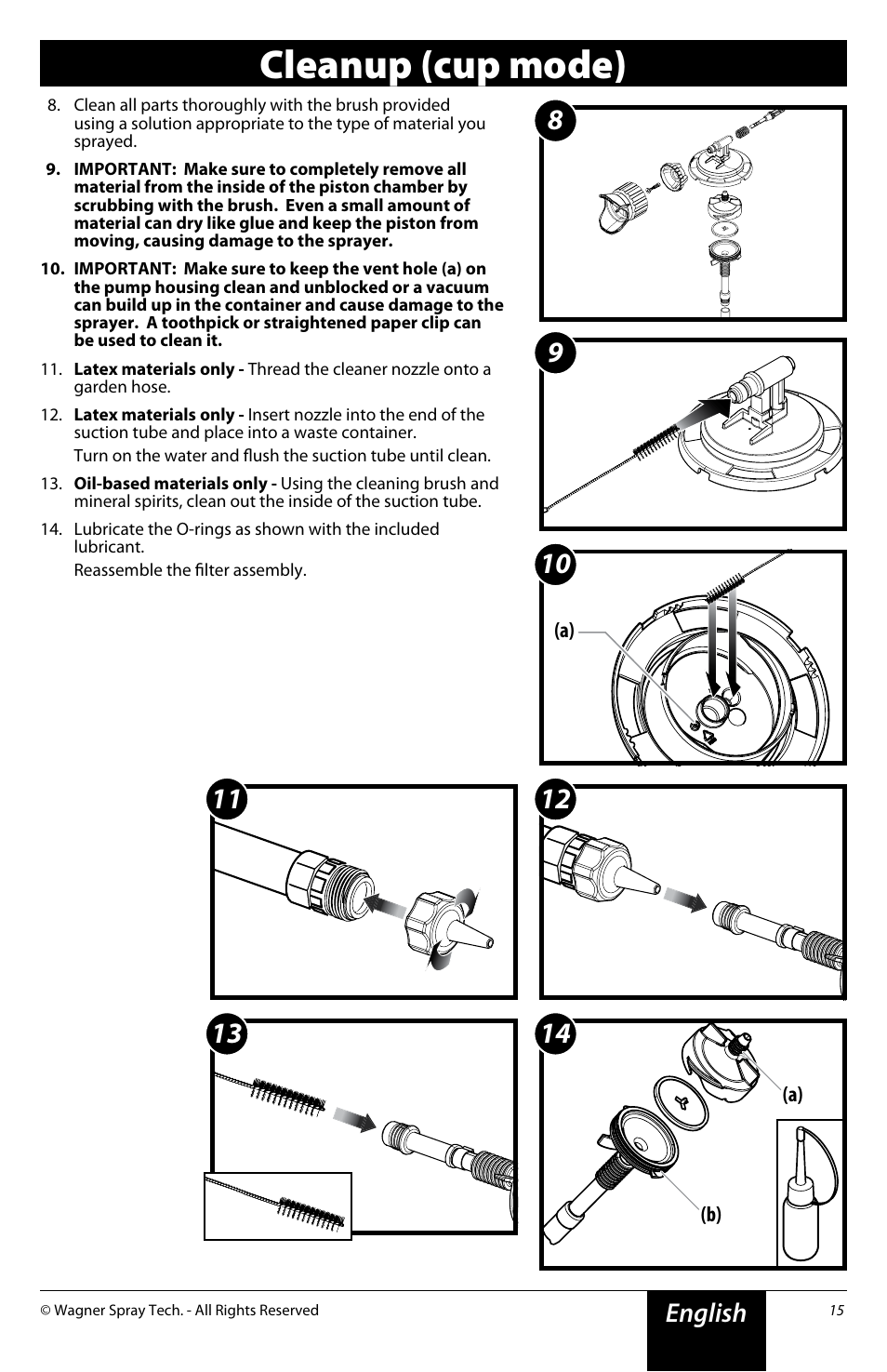Cleanup (cup mode), English | Wagner Power Painter Pro with EZ Tilt User Manual | Page 15 / 24