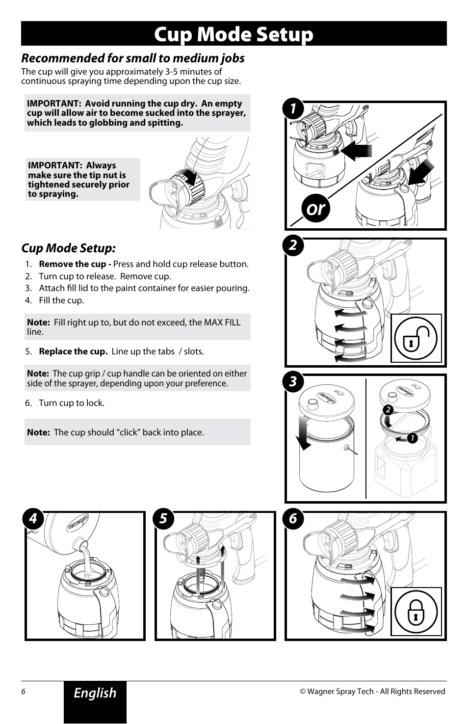 Cup mode setup | Wagner Power Painter Pro with EZ Tilt User Manual | Page 6 / 24