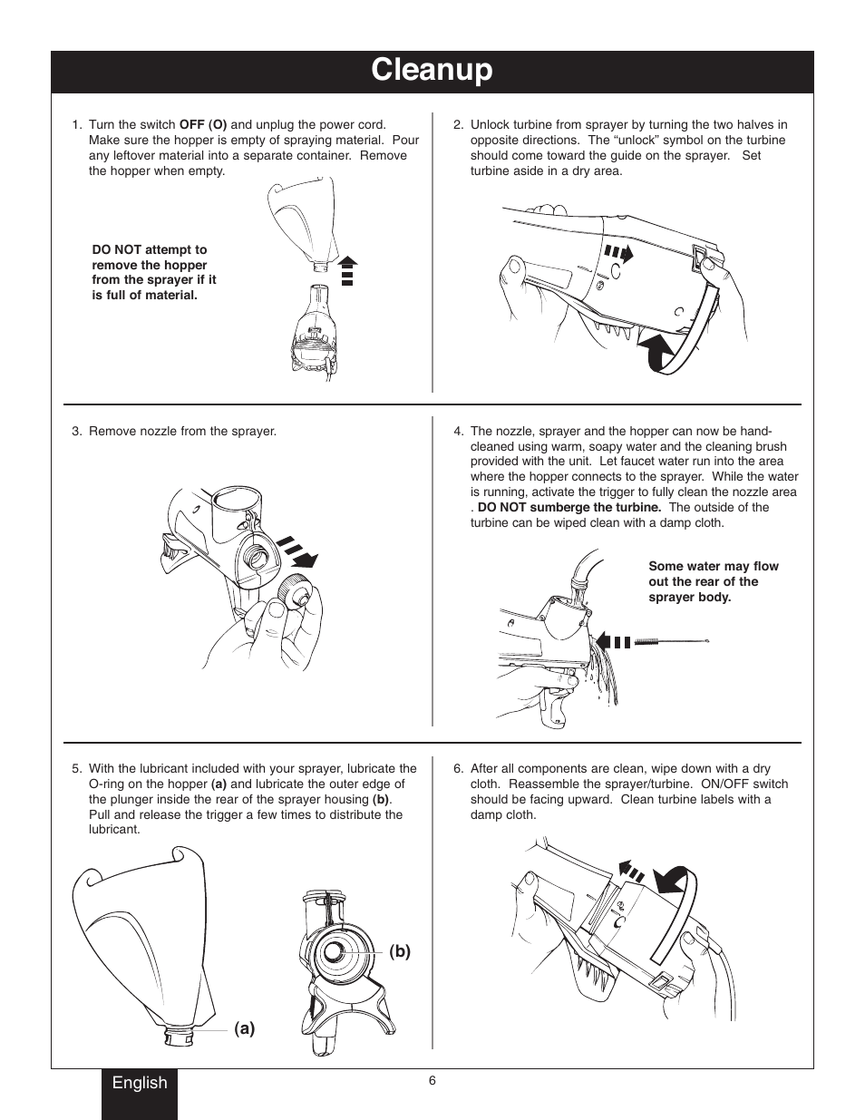Cleanup | Wagner Power Tex User Manual | Page 6 / 20