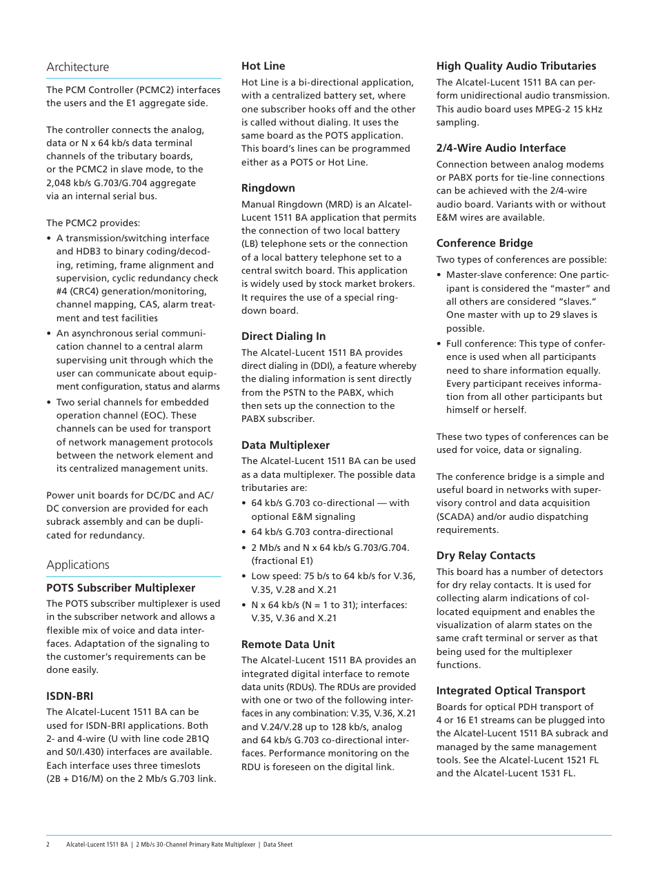 Alcatel-Lucent 1511 BA User Manual | Page 2 / 4