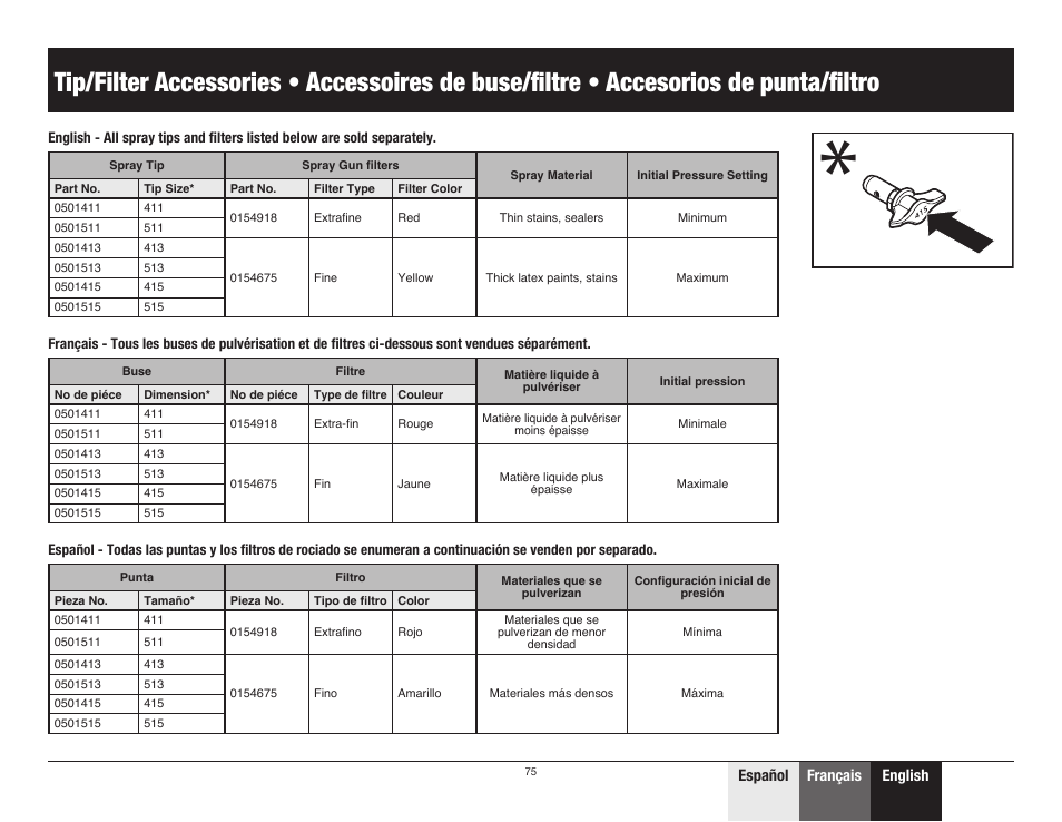 Refer to the chart below and on | Wagner ProCoat Max User Manual | Page 27 / 28