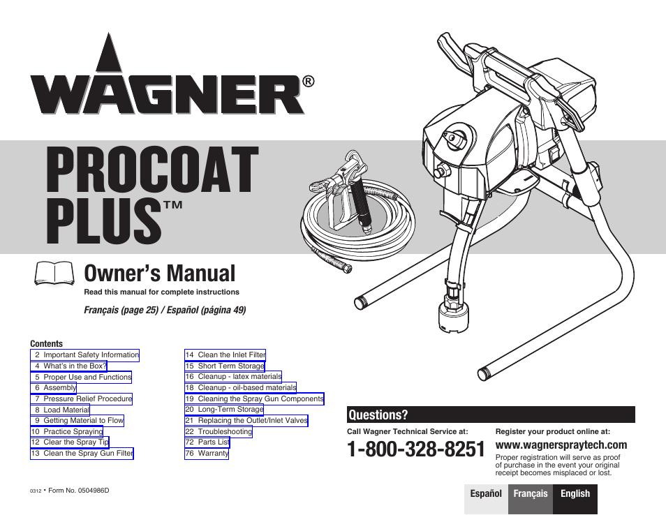 Wagner ProCoat Plus User Manual | 28 pages