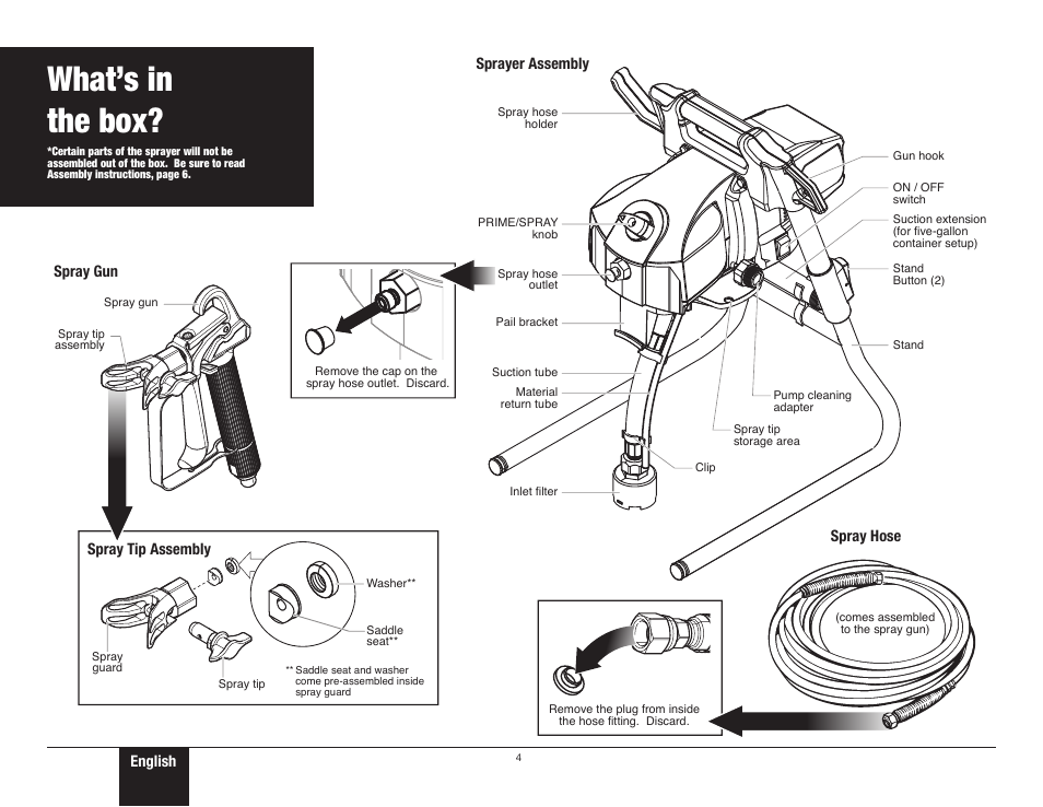 What's in the box, 4 what’s in the box, What’s in the box | Wagner ProCoat Plus User Manual | Page 4 / 28