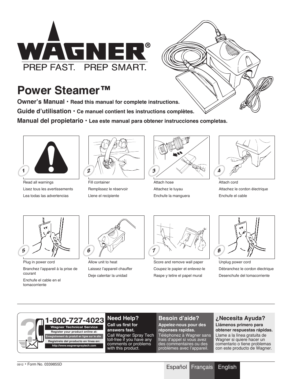 Wagner 705 Steamer User Manual | 8 pages