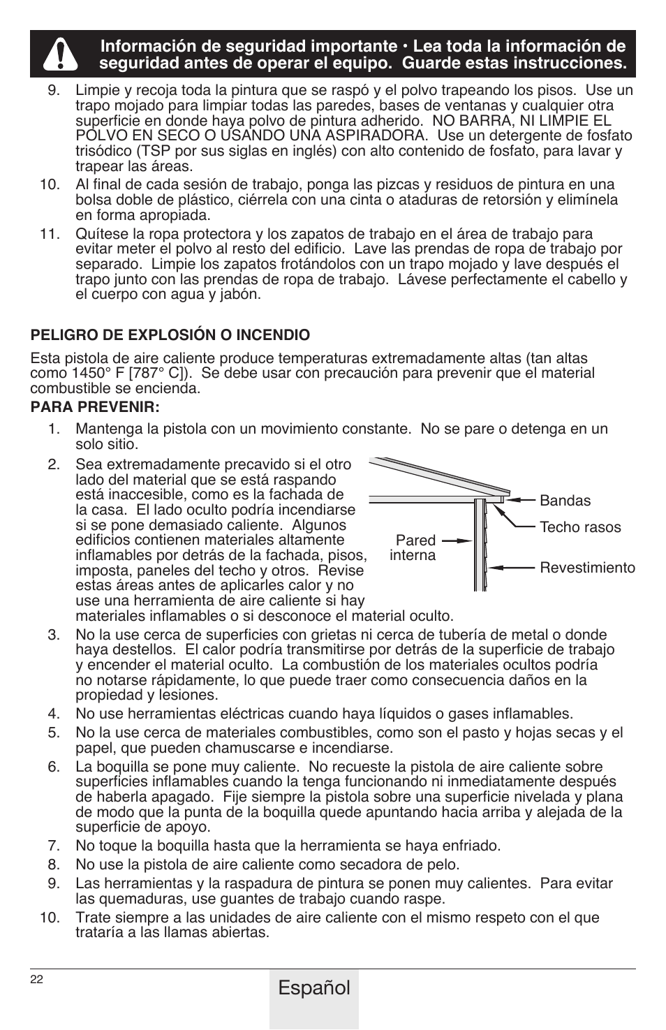 Español | Wagner HT1000 User Manual | Page 22 / 28