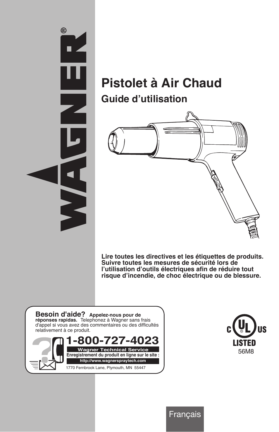 Pistolet à air chaud, Guide d’utilisation, Français | Wagner HT1000 User Manual | Page 9 / 28