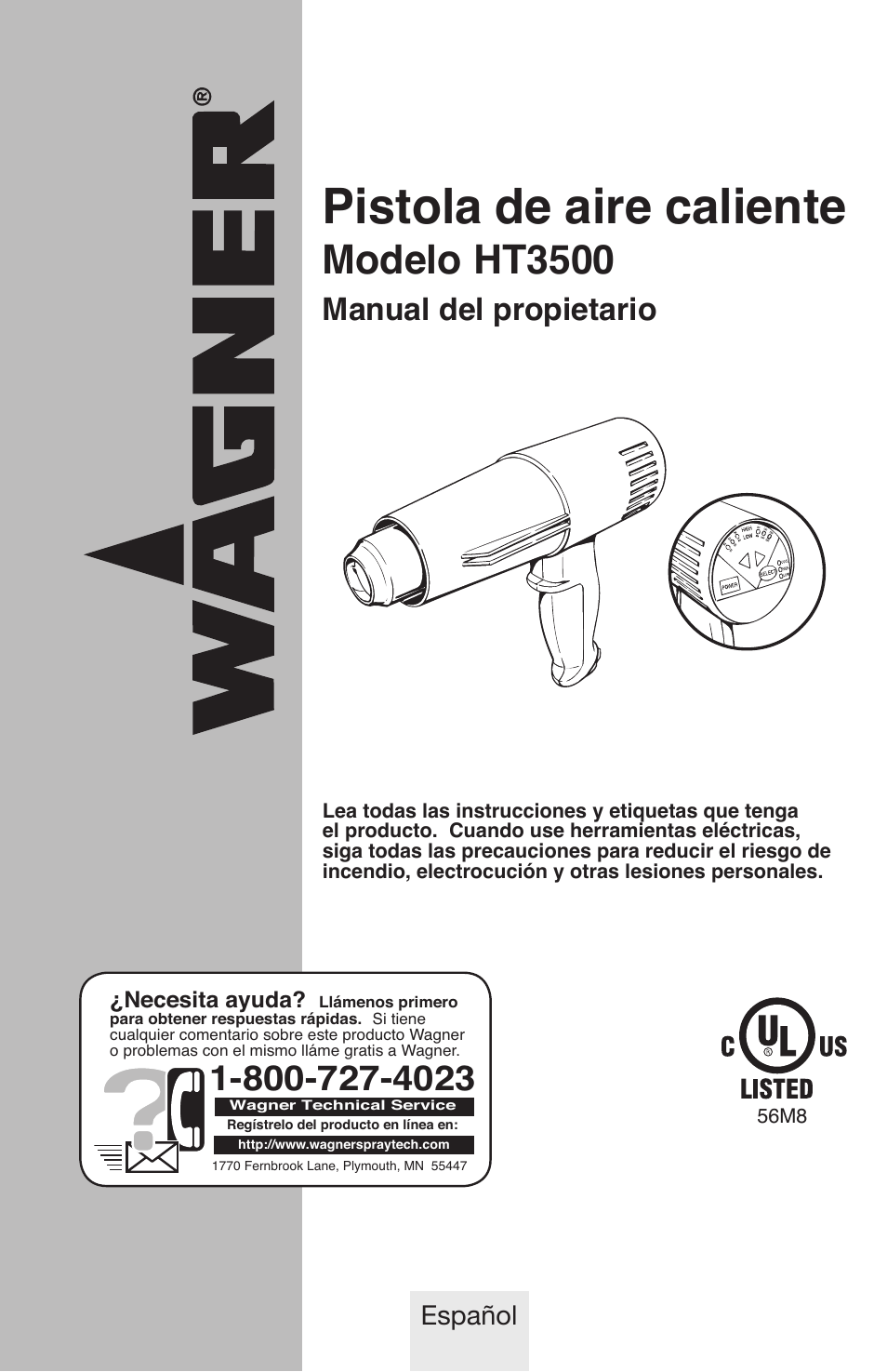Pistola de aire caliente, Modelo ht3500, Manual del propietario | Español | Wagner HT3500 User Manual | Page 23 / 32