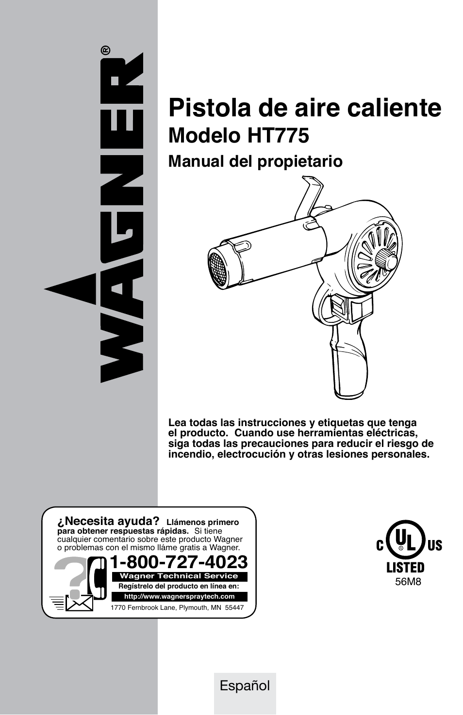 Pistola de aire caliente, Modelo ht775, Manual del propietario | Español | Wagner HT775 User Manual | Page 21 / 32